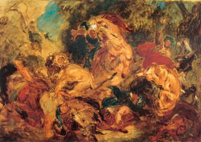 Eugène Delacrois - La chasse aux lions (1861 - Art Institute Chicago)
