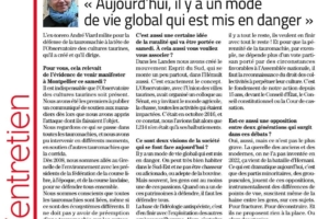 “Aujourd’hui il y a un mode de vie global qui est en danger” , André Viard dans Midi Libre ( 11 février 2023)